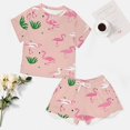 thumbnail image 4 of Flamingo Pattern Pajamas Set Womens Loungewear Sleepwear 2 Piece PJ Sets, 4 of 7