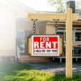 thumbnail image 6 of for Rent Sign - High Visibility and Color Contrast, Waterproof Heavy Duty Plastic, 9 x 12 Inches, Red and White Tags for Lawn, Door, Car, House, Boat (Pack of 8) - by Hespex, 6 of 8