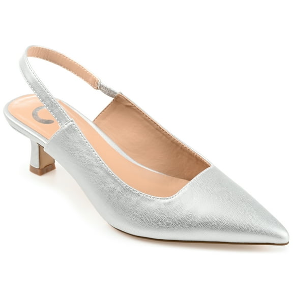 Journee Womens Paulina Kitten Heel Sling Back Pointed Toe Pumps, Widths Available