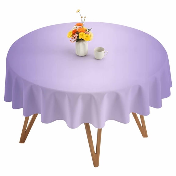Ombre Round Tablecloth 54 inches Violet Purple Gradient Waterproof Oil-Proof Table Cloth Round Table Cover for Holiday Party Picnic Dinner Decor Indoor and Outdoor Use