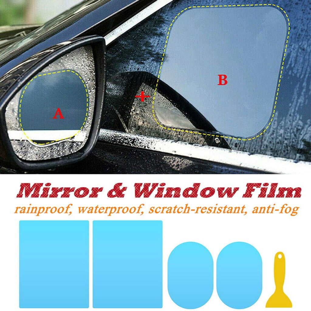4pc Car Rearview Mirror Waterproof Anti-Fog Rain Resistant Film Side Window Film 4pc Car Rearview Mirror Waterproof Anti-Fog Rain Resistant Film Side Window Film