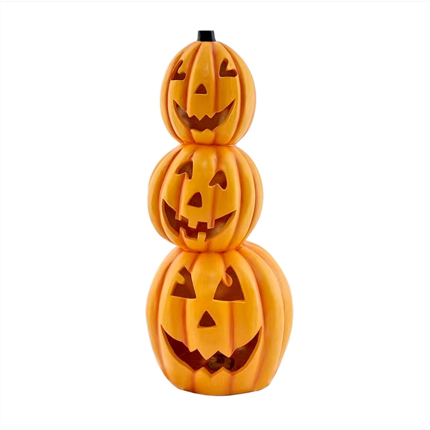 Haunted Hill Farm 36" 15 lbs Jack-o-Lantern Stack Statue, Halloween Decor, HHMG036-1PMP-ORG