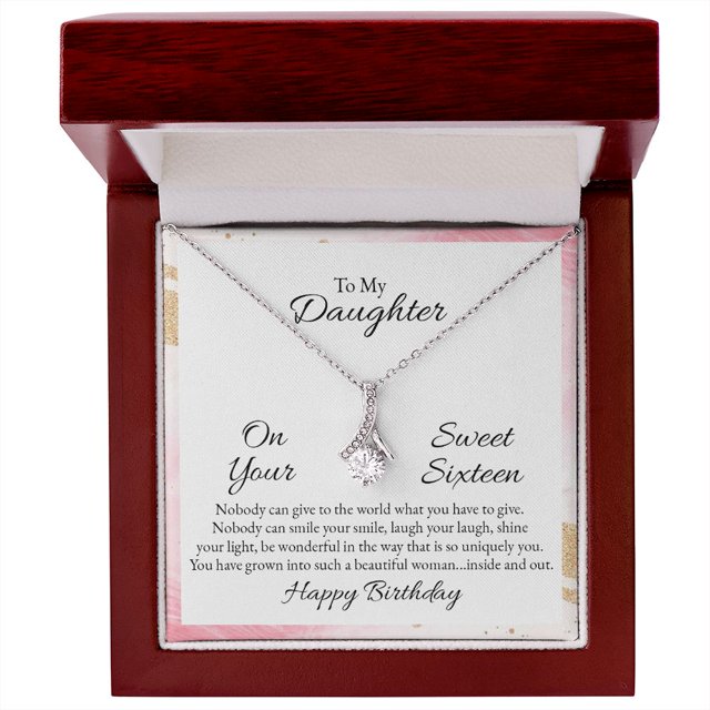To My Daughter Nobody Can Give to the World Alluring Ribbon Necklace Message Card