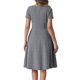 thumbnail image 3 of Vestido Houndstooth INSPIRE CHIC para mujeres con cuello barco, mangas cortas, elegante, corte A, 3 of 5