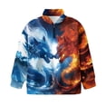 thumbnail image 4 of Uorisanigo Girls Half Zip Sweatshirt with Long Sleeve, Oversized Fire Ice Dragon Sweatshirts for Teen Girl, Fashion Quarter Zipper Cropped Sweatshirt Fall Winter Clothes Outerwear, 4 of 7