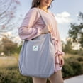 thumbnail image 3 of JISEN Corduroy Tote Bag for Women with Reinforced Strap for College Travel Grey, 3 of 5