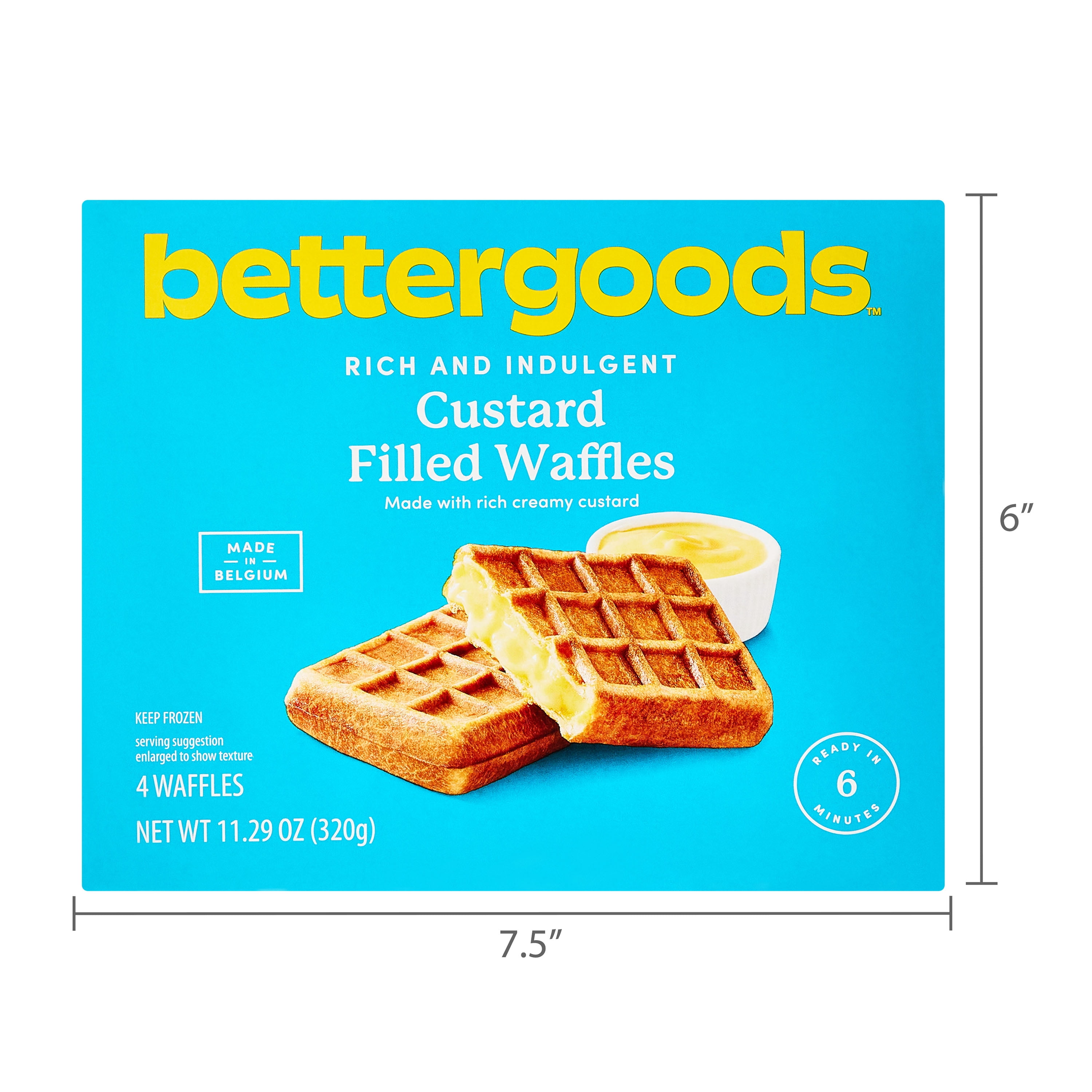 bettergoods Rich and Indulgent Custard Filled Waffles, 11.29 oz (Frozen)