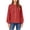 Red, variant on Lenpel Button down Shirts for Women Cotton Long Sleeve Mock Neck Pleated Lace Hollow out Tops Dressy Casual Blouses(Blue,X-Large)