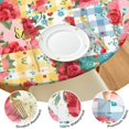 thumbnail image 4 of Pioneer Flower Floral Print Pattern Round Fitted Tablecloth with Elastic Edge,Dining Table Cover Waterproof,Outdoor Round Tablecloth for Camping,Dining,Indoor and Outdoor, 4 of 7