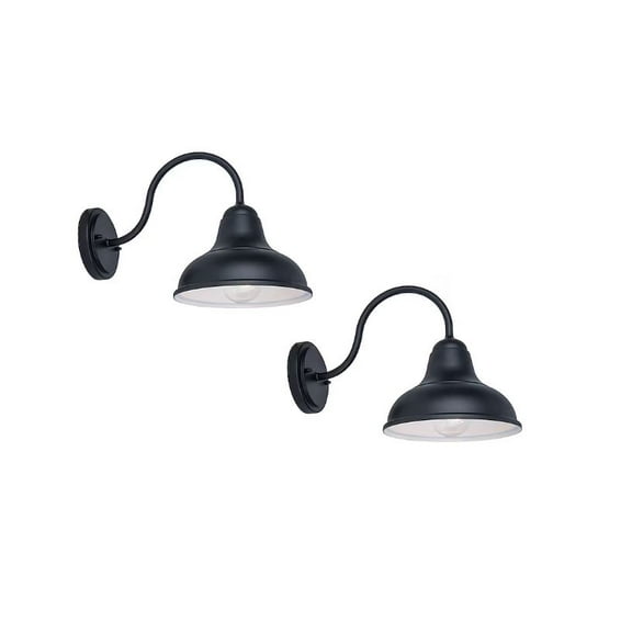 Project Source Barn light 2 -Pack 9.45-Inches H Matte Black Hardwired Outdoor Wall Light
