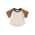 thumbnail image 1 of Kmbangi T-shirt Garçon Bébé Couleur Contrastée Manches Courtes Col Rond Hauts d'Été Décontractés Quotidiens 0-3 Ans, 1 of 8