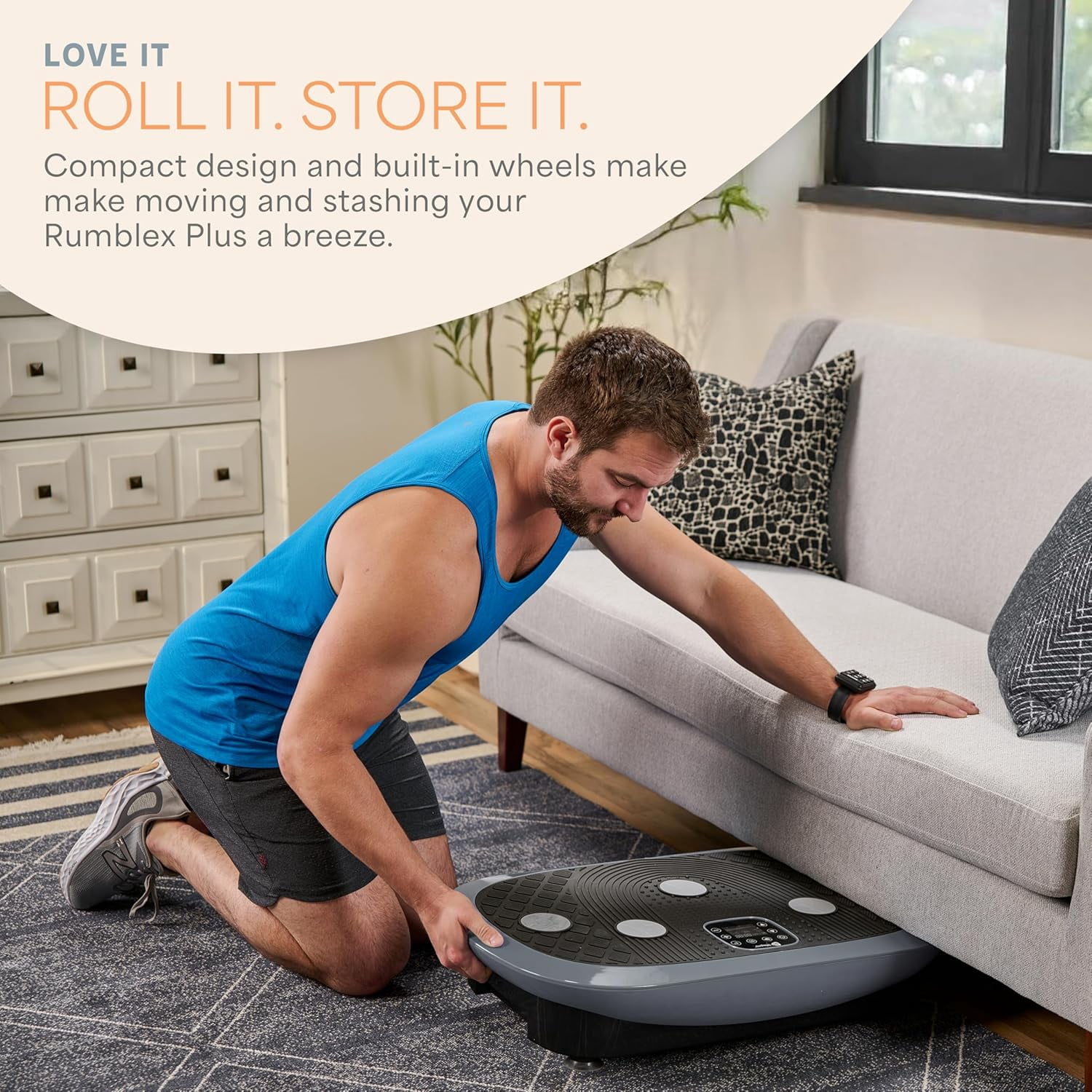 Lifepro Rumblex Plus 4D Vibration Plate Exercise Machine – Triple Motor Full Body Vibrating Plate for Weight Loss, Recovery, Circulation & Lymphatic Drainage - Gray