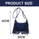 thumbnail image 2 of Bolso cruzado con cadena de ante de piel artificial con borla tachonada para cartera de mujer, 2 of 5