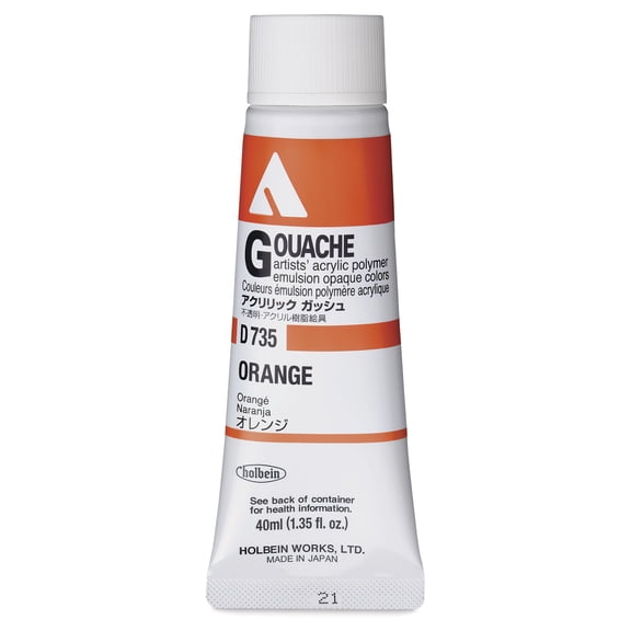 Holbein Acrylic Gouache – Orange, 40 ml tube