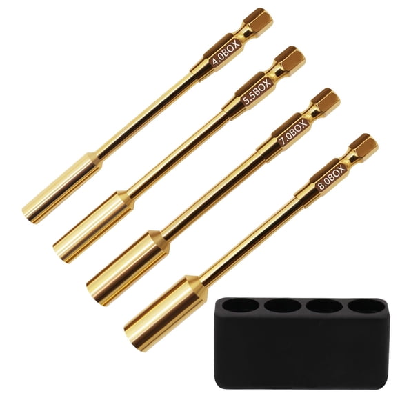 Juego de puntas para tuercas hexagonales Craznick 4-8 mm, encastre de 1/4", 4 piezas