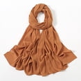 thumbnail image 2 of Muslim 'S Classic and Practical Women's Solid Color Casual Scarf Headscarf, Gauze Linen Feeling Scarves Lightweight Soft Beach Shawl Wraps, Women Hijab Cloth Islam Turban Wraps Earthy Yellow One Size, 2 of 4