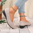 thumbnail image 5 of Women Classic Ballet Comfortable Slip On Walking Flats Shoes Women's Tile-Toe Flat Shoe Women's Solid Color Wedges Shoes Comfortable Casual Shoes, 5 of 8