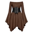 thumbnail image 4 of Girls Off the Shoulder Pirate Dresses with Sash Two Piece Set Pirate Cosplay Kids Halloween Girls Size 4-14 Years, 4 of 8