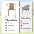 thumbnail image 3 of Ktaxon 4Pcs Plastic Stackable Chairs, Weather-Resistant Outdoor Dining Seatings with Ergonomic Armrests for Lawn, Garden, Firepit and Restaurant Use, Champagne, 3 of 9