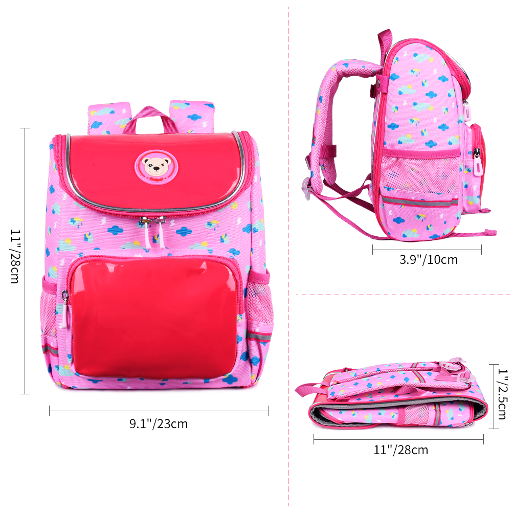 Vbiger School Bag for Boys & Girls 12inch Backpack for Boys and Girls Lightweight Preschool Backpack Kids Backpack School Bag Waterproof Student Backpack for Children,Pink - image 5 of 6