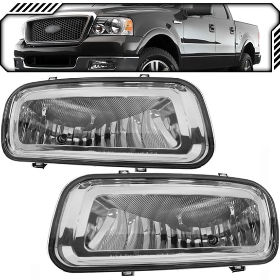 EPIC LIGHTING OE Style Halogen Fog Lights Assembly Replacement for FORD 04-06 F-150 F-250 [ FO2592197 FO2593197 4L3Z15200BB 5L3Z15200A ] Pair