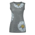 thumbnail image 3 of Ichuanyi Women Summer Daisy Print Graphic Blouse O-neck Sleeveless Casual Tank T-Shirts Tops, 3 of 6