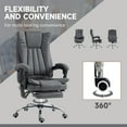 thumbnail image 4 of Vinsetto Microfiber Office Chair, High Back Computer Chair with 6 Point Massage, Heat, Adjustable Height and Retractable Footrest, Dark Blue, 4 of 9