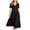 Black, variant on Women's Notch V-Neck Short Sleeve Empire Waist Loose Fit Casual Midi Dresses for Women Summer Everyday & Vacation Wear