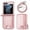 Rosegold, variant on ELEHOLD for Samsung Galaxy Z Flip 6 Case, Leather Flip Detachable Card Holder Adjustable Cross-Body Strap Hinge Protection Shockproof Full Body Protective Case for Samsung Galaxy Z Flip 6,Rosegold