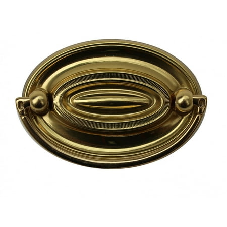 - Hepplewhite Drawer Pull Polished Solid Brass 2 5/8