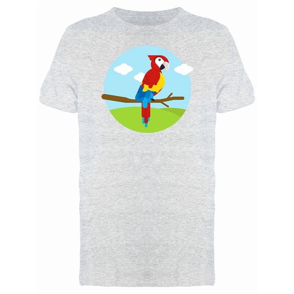 Colorful Ara Parrot Bird Cartoon Tee Men's -Image by Shutterstock