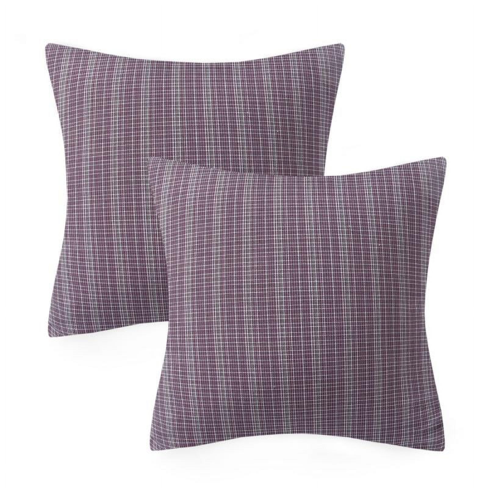 Phantoscope 18" x 18" Modern, Contemporary, Transitional Black Plaid Polyester Throw Pillow , ( 2 Count)