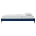 thumbnail image 4 of Platform Bed Frame, Twin Size, Velvet, Blue Navy, Modern Contemporary Urban Design, Bedroom Master Guest Suite, 4 of 6