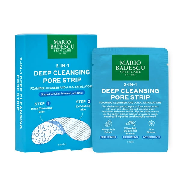Cleansing Pore Strip + limpiador espumoso Mario Badescu, paquete de 6