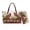 Brown and Pink-Cardinal Peach Blossom, variant on Hummingbird Hibiscus Tote Bag with Matching Wallet for Women Pu Leather Handbag and Wallet Set Lightweight Top Handle Handbags with Wristlet Wallet for Travel, Green