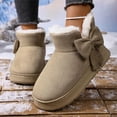 thumbnail image 7 of XUNKUSGA Ankle Boot Soft Suede Upper Boots for Women Comfortable Anti-Slip Faux Lined Mini Boot Cute Bow Thick Warm Snow Boots Casual Winter Versatile Women's Boots 5.5-9 Khaki, 7 of 7
