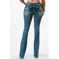 thumbnail image 3 of Grace in LA Women's Embroidered Cross Daisy Flower Bootcut Stretch Jeans (25, Blue Stonewash), 3 of 3