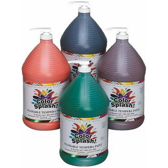 128 oz Color Splash! Washable Tempera Paint Assortment, Pack of 4