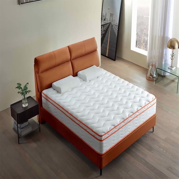 MAYEERTY 12 Inch Medium Firm Hybrid Mattress in a Box, Memory Foam Pocket Spring Pressure Relief Breathable