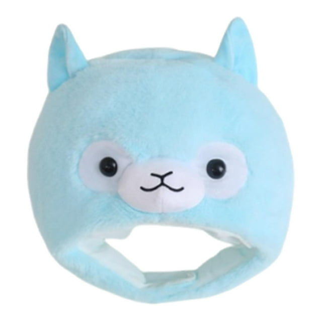 Sombrero de peluche de alpaca, novedoso gorro con capucha para actuaciones en el escenario, fiestas y selfies. Azul