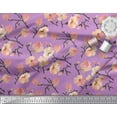 thumbnail image 3 of Soimoi Purple Viscose Chiffon Fabric Peach Flower Watercolor Printed Fabric 1 Yard 42 Inch Wide, 3 of 3