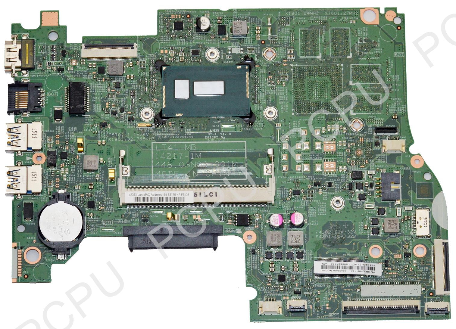 5B20H91167 Lenovo Flex 31570 Laptop Motherboard w/ Intel i75500U 2.4Ghz CPU