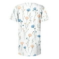 thumbnail image 5 of Xuyuer Women's Printed Pullover Short Sleeved Top With V-neck Button Pleats, 5 of 5