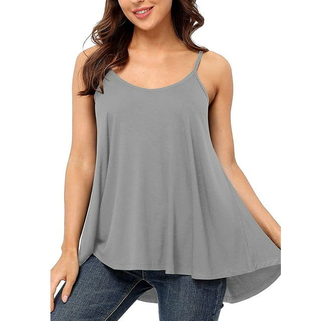 Flowy Tank Tops for Women Camisole with Adjustable Spaghetti Casual Cami Tank Top