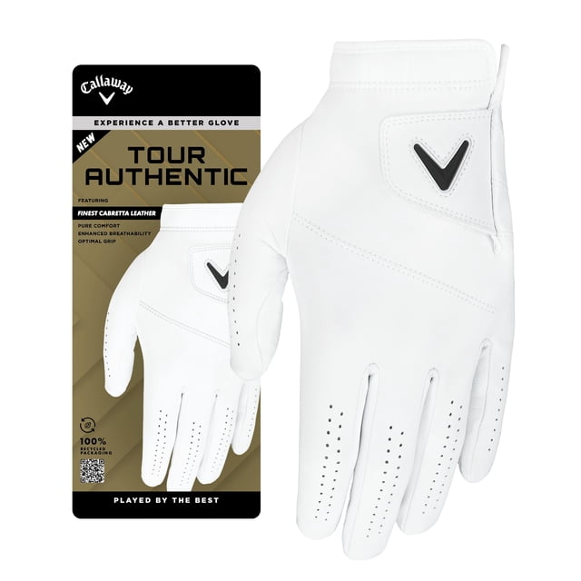 Guante de golf Callaway Golf Tour Authentic Standard, blanco medio
