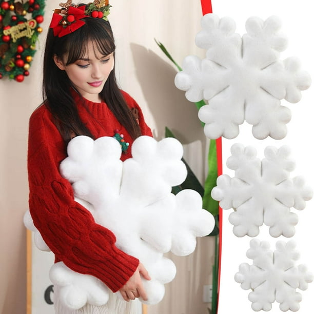 Snowflake Throw Pillow, Snowflake Shaped Decorative Pillow, Velvet Lumbar Support Cushion for Sofa Couch Bed Office Chair Car Seat, Christmas Home Decor, Festive Accent Pillow, Velvet Material, for