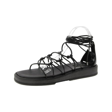 

Aqua Womens Star Leather Lace-Up Platform Sandals