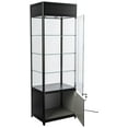 thumbnail image 3 of Displays2go Glass Display Case, Adjustable Shelves, Locking Door, Cabinet Base, Black (SCTWR2418BK), 3 of 7