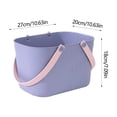 thumbnail image 3 of Cesta de baño de mano de plástico | Organizador de almacenamiento rectangular con asa de bloque de color | Diseño de drenaje multiuso para viajes de cocina de baño | Gran capacidad | 27x18x17cm, 3 of 6