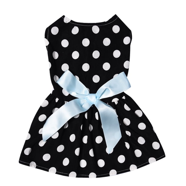 Cute Pet Print Bow Falda Transpirable Verano Sin Mangas Camisa Cómoda Perro Camisa Transpirable
